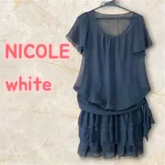 NICOLE ホワイト フリルパーティードレスのサムネイル