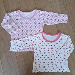 ウサギとイチゴ柄シャツ肌着 80サイズ☆ 2枚セット