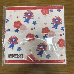 【新品】ミャクミャク　和柄ハンドタオル　 EXPO 2025 約28×28cm