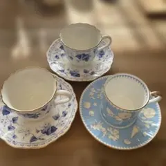 ナルミ ボーンチャイナ&他ティーカップソーサー3点まとめ売り