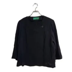 東京ソワール ブラウス 9号 黒 肩パッド 七分袖 フォーマル