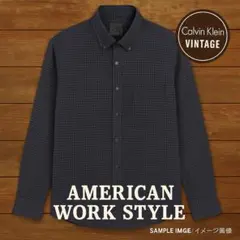 Calvin Klein BDシャツ M 美品 オンワード製 ドット柄 長袖 黒