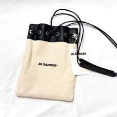 美品✨ジルサンダー ドローストリング 巾着 ショルダーバッグ キャンバス レザーのサムネイル