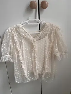 ZARA ドット柄シースルーブラウス