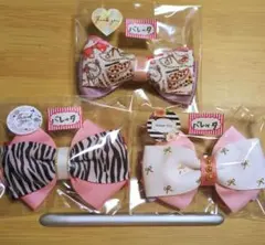 リボンバレッタ①♡ピンク系３つセット❣
