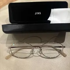 JINS オーバルメタルフレーム眼鏡　リムレスメガネ