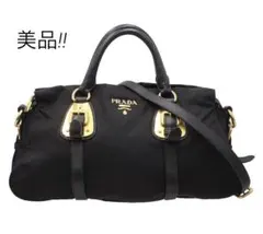T2299 美品 プラダ ナイロン×レザー 2way ショルダーバッグ