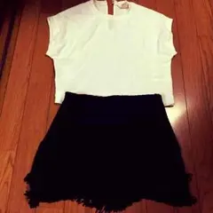 試着のみ♡ロイヤルパーティ♡Blackフリンジスカート美ライン大人気雑誌掲載♡