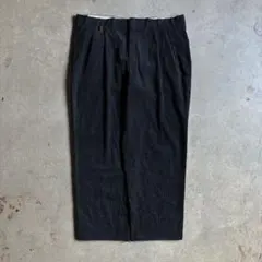 90s EURO Vintage 2タック ワイド コーデュロイパンツ ブラックのサムネイル