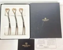 【未使用】MIKIMOTOパール付き ハートモチーフフルーツフォーク 3本セットのサムネイル
