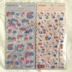 【新品未使用】フェルト　ふわふわサンリオキャラクターズシール　キティ　キキララ