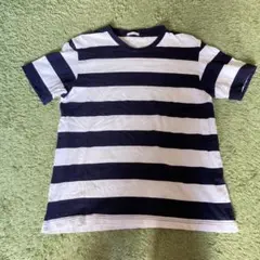 Mサイズ　メンズ　ボーダー　tシャツ　ネイビー　白　クルーネックのサムネイル