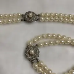 ホワイトパール 2層ネックレスとブレスレット
