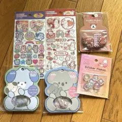 セリア　amifa フレーク シール おはじきシール　6点