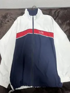 FILA ナイロンジャケット ホワイト/ネイビー/レッド