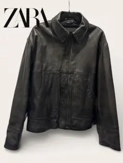 ZARA ブラック(ブラウン)レザージャケット M