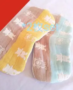 FUWARA☆カラフルくまさん☆12重ハーフハンカチ