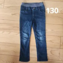 デニム風長ズボン　綿７５%　サイズ130　good vibes only