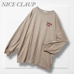 ナイスクラップ◆長袖カットソー グレージュ バックプリント ゆるだぼ カジュアル