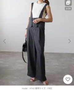 BonjourSaganサロペット オーバーオール ハイウエストワイドサロペット