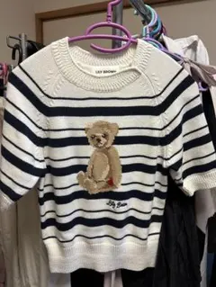LILY BROWN ボーダー 半袖ニット