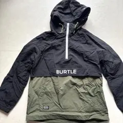 BURTLE フード付きナイロンジャケット M 黒/オリーブ