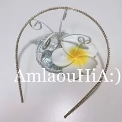カチューシャ ヘアバンド 細め ラインストーン オーロラ ヘアアクセサリー
