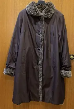 リバーシブルコート　ダークブラウン　フリーサイズ