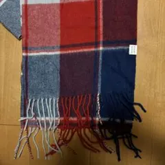 ◾️最終beamsビームスチェック柄マフラー 赤青グレー