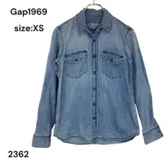 GAP　ギャップ　デニム　シャツ　トップス　長袖　XS おしゃれ　コットン