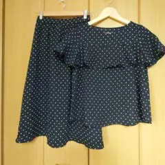 GU*ドットフレアトップス＆スカート セット