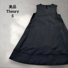 美品　Theory　セオリー　ノースリーブ　ひざ丈ワンピース ダークグレー　S