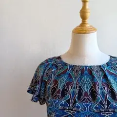 日本製 SunaUna 総柄ワンピース 花