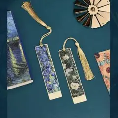 ゴッホ アイリス 白バラ 金属製 しおり 絵画 雑貨