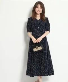 アプワイザーリッシェ/フロントボタンワンピース/ドット柄