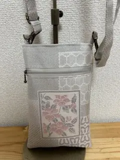 正絹白大島紬スマホポーチ・サコッシュ