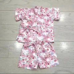 甚平　浴衣　女の子　花柄　ピンク　90