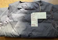 無印良品Mダークブラウン新作　ノーカラーダウンベスト　新品