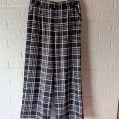 チェックパンツ ワイドパンツ