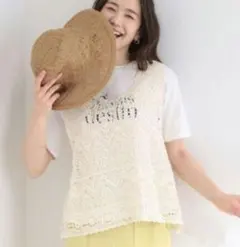 シューラルー　透かしクロシェ編みベスト＋ロゴTセット　美品のサムネイル