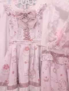 LIZ LISA 木苺柄 セットアップ ワンピース ボルドー スカート付き 