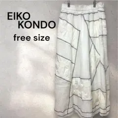 EIKO KONDO エイココンドウ ロングスカート 刺繍 花 ステッチ 白のサムネイル