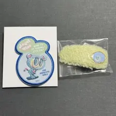 エニマイくじ　エンジェルブルー 刺繍ステッカー　ボアヘアクリップ
