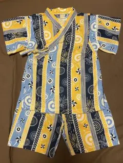 夏祭り、花火大会に！可愛い甚平さん！祭り柄イエロー、95センチ、美品