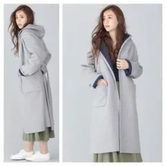 新品 ナノユニバース ダブルフェイス ガウンコート 定価22680円 38
