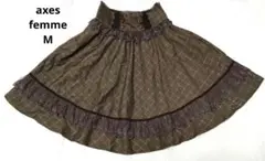 【USED】axes femme Mサイズ チェック柄 フレアスカート