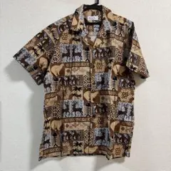 MAX BOYアロハシャツ 半袖ブラウン メンズ L
