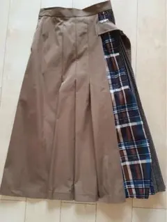 LUGIVA タータンチェックコンビ　スカート