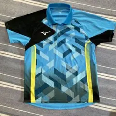 Mizuno 卓球ウェア黄青/黒 幾何学模様