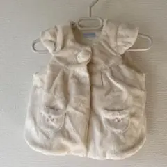 ミキハウスファースト ベビーボアベスト サイズ フリー（70〜80）